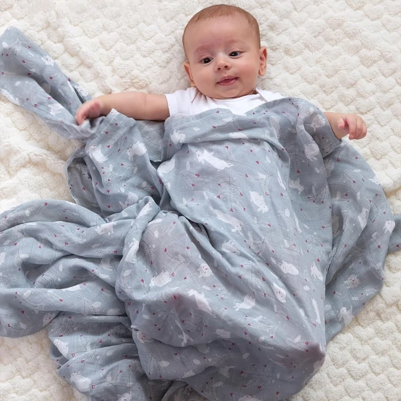 Baby Blankets Soft Organic Cotton Baby Muslin Blanket Swaddle Baby Blanket