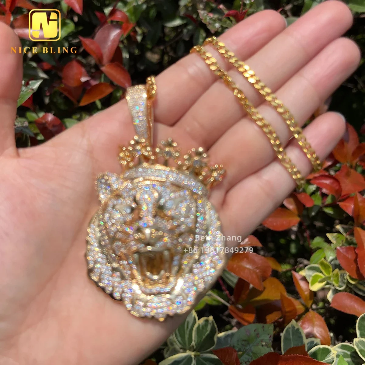 Custom Hip Hop Jewelry 3D Design Gold Plated Lion King Pendant Men Iced Out Jewelry Cheap Price Brass 5a CZ Diamond Pendants