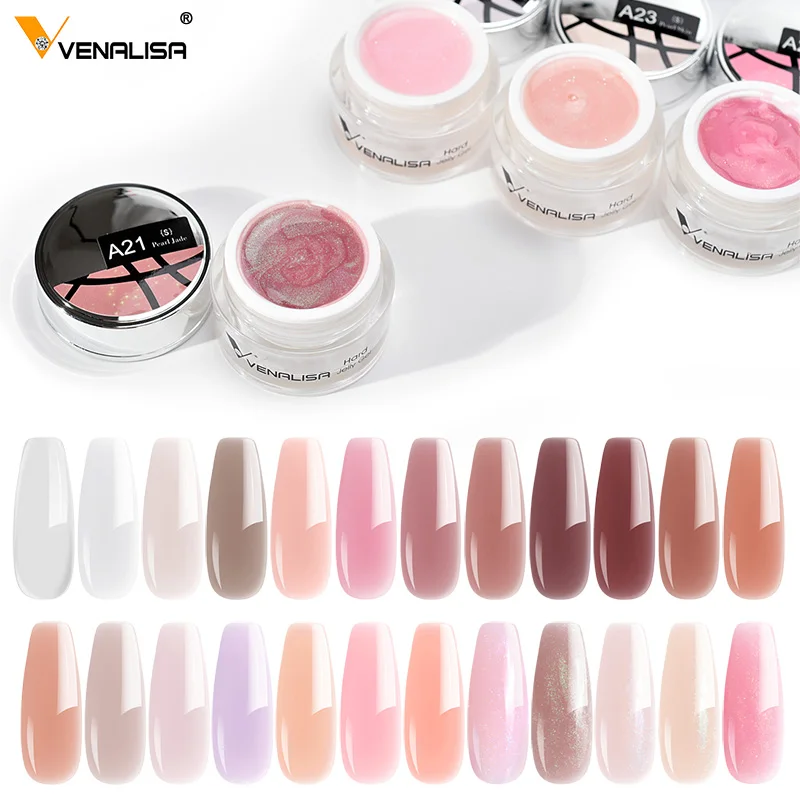 Venalisa 30ml camouflage jelly extend uv gel soak off nail art french nails acrylic natural jelly extension construction uv gel