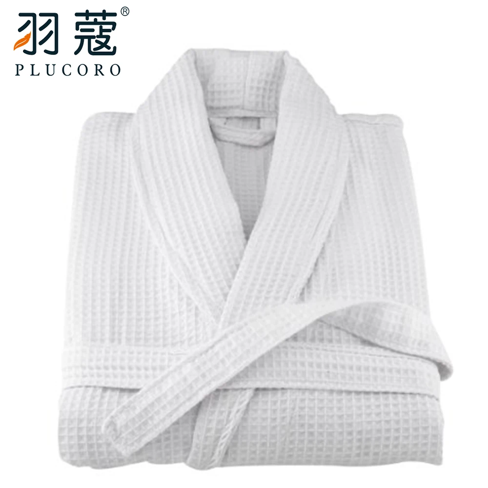 Luxury 100% Cotton Factory Price Wholesale Collection Waffle Bathrobe For Hotel Home