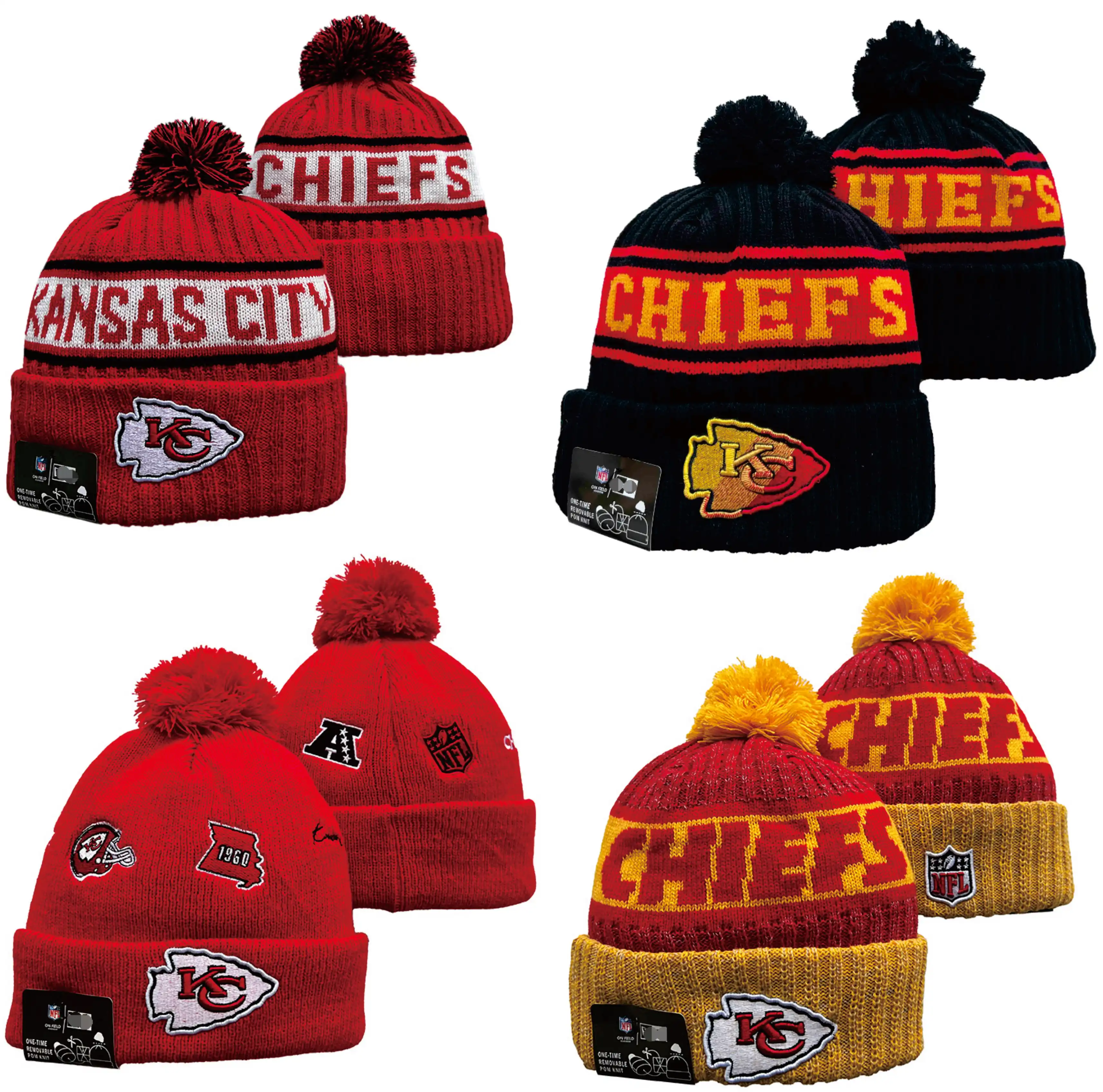 2024/25 New season designs American football teams kansas city Chiefs hats knitted beanie cap winter hats