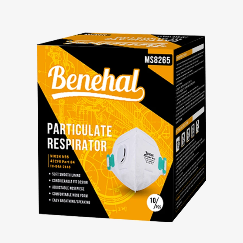N95 Disposable Flat Fold Dust Mask Valve with Filter