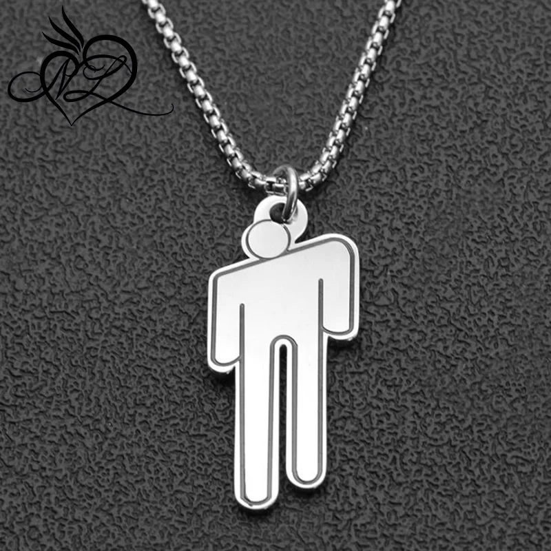 Popular Rapper Billie Eilish Pendant Necklace Round Beads Chain Stainless Steel Necklace Personalized Fans Gifts