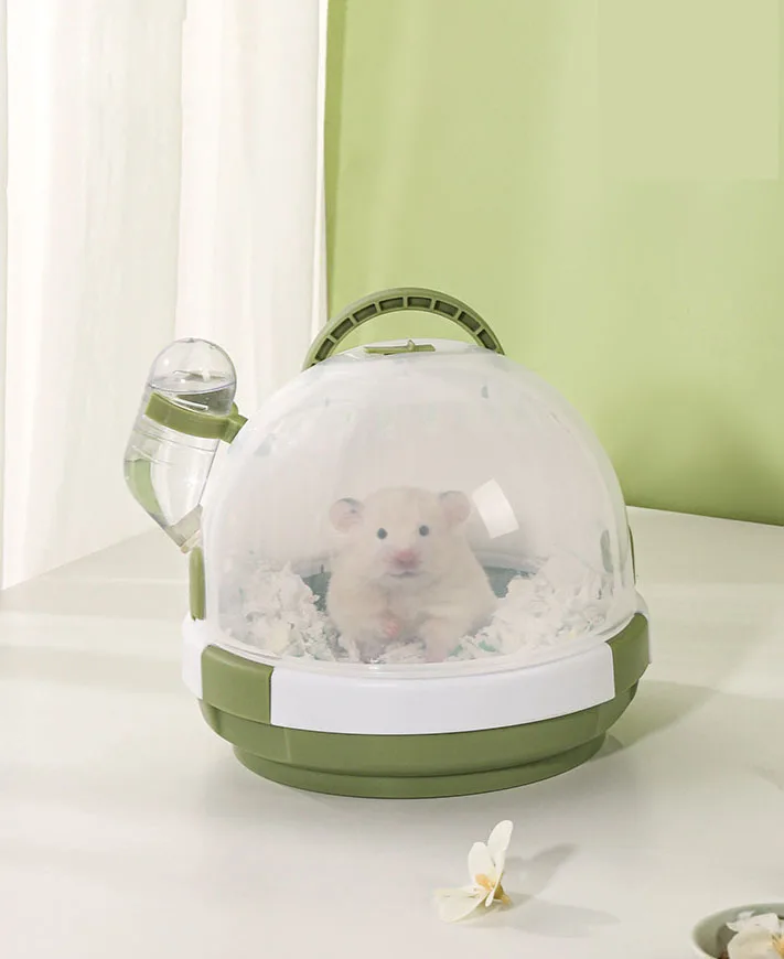 Small Pet Kennel Portable Lock Design With 60ml Water Bottle Comfortable Ventilation Outdoor Cage For Bear Hamster