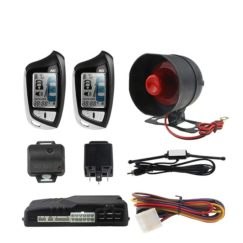 LR AUTO Promotional Wholesales Auto Parts Car Alarm System Security Two Way Universal 12V Anti-Hijacking Remote Control Car Alarm