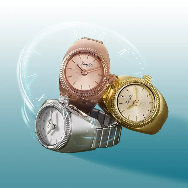 Fashion Lady Jewelry and Watch for Women Latest Design Luxury Quality Super Thin 1032 Movt Finger Ring Watch in Low Price