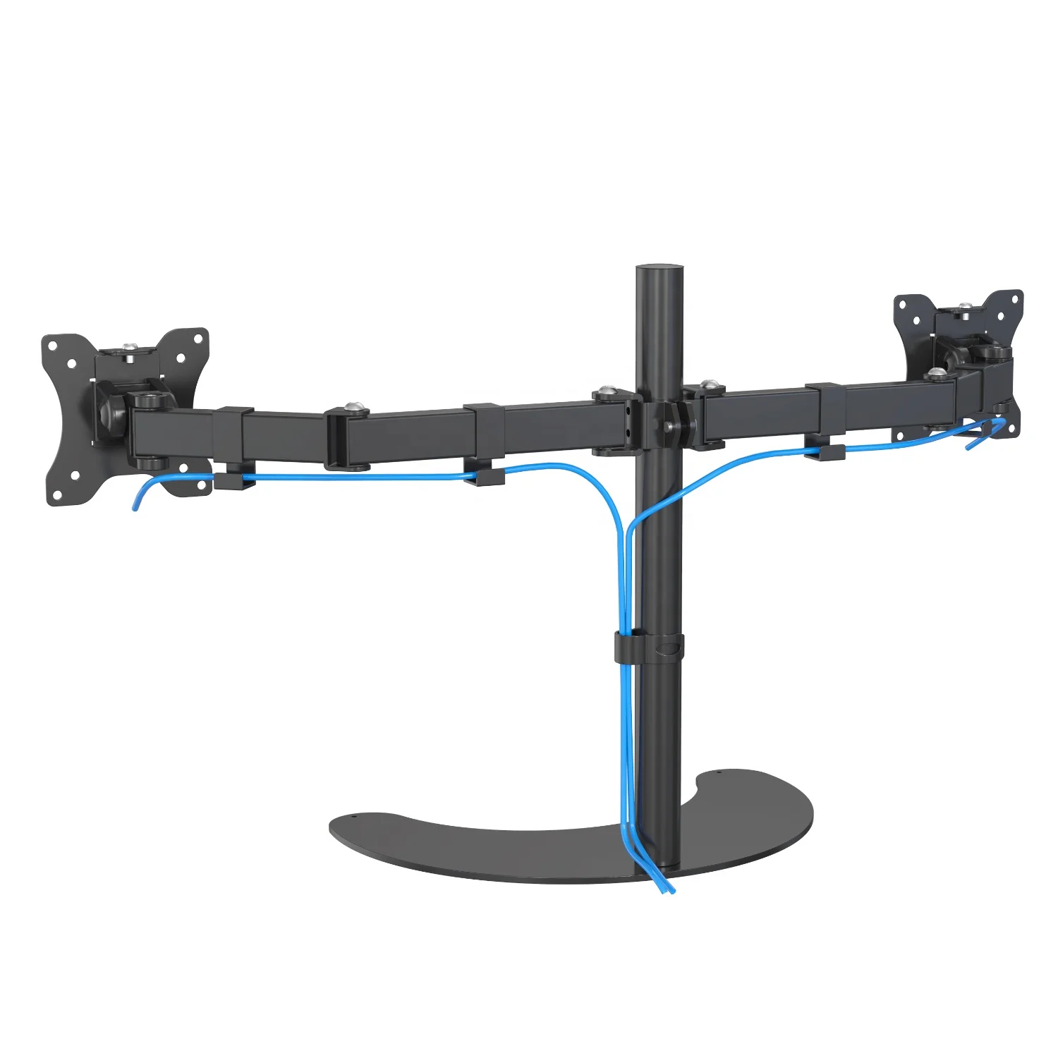 V-mounts Fully Adjustable Freestanding Dual Monitor Stand for Two Monitors up to 27 Inch VM-D54S