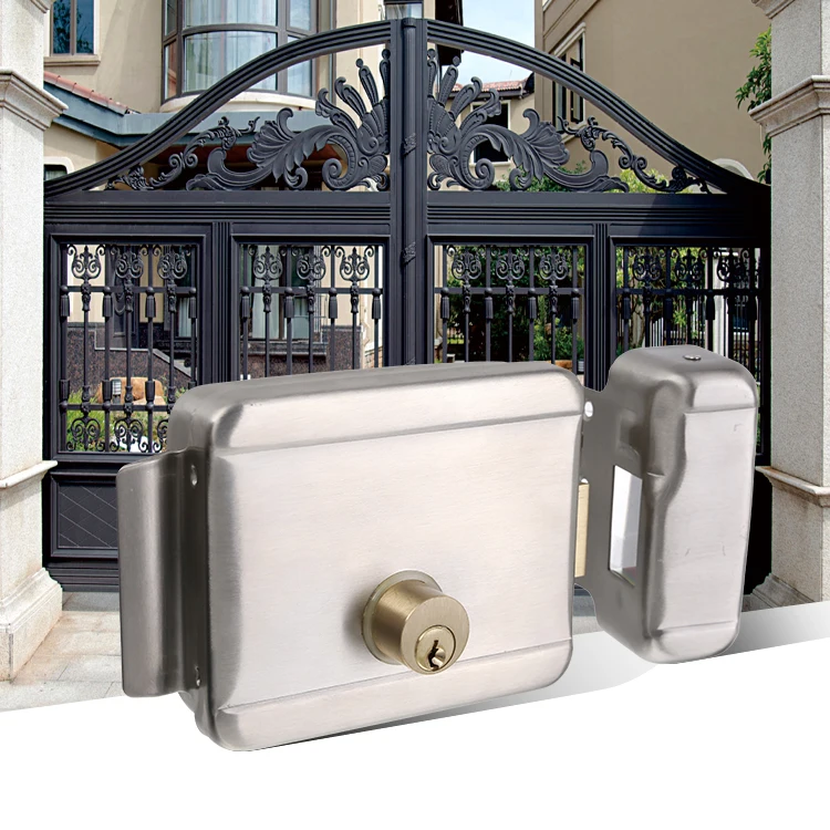 Popular Product 304 Stainless Steel Electric Rim Lock For Access Control, 12V DC