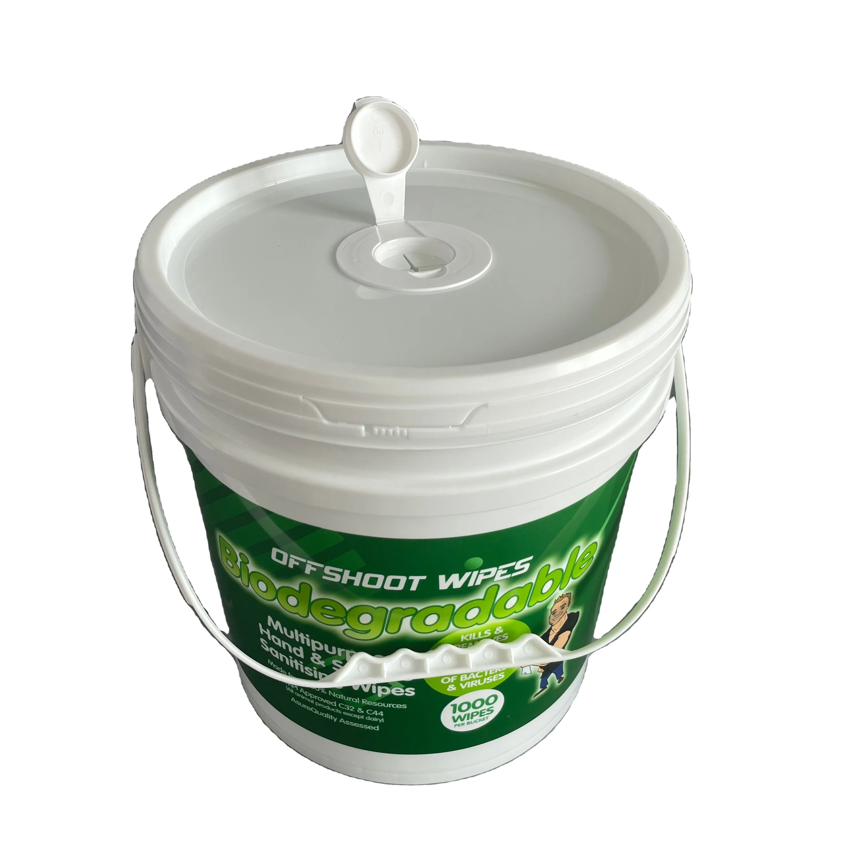 Best Selling Bulk Hand Wipes bucket  - Disposable Big Bucket for Gym Wipes 10L round bucket  with heat transfer printing