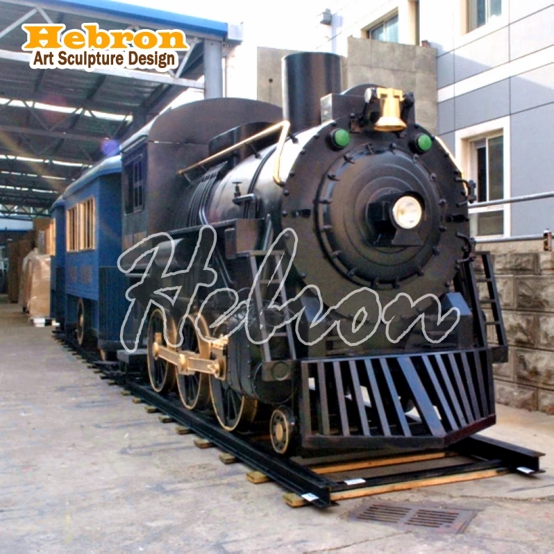 China wholesale model train steam locomotive 1:1 park decoration decorative metal model truck