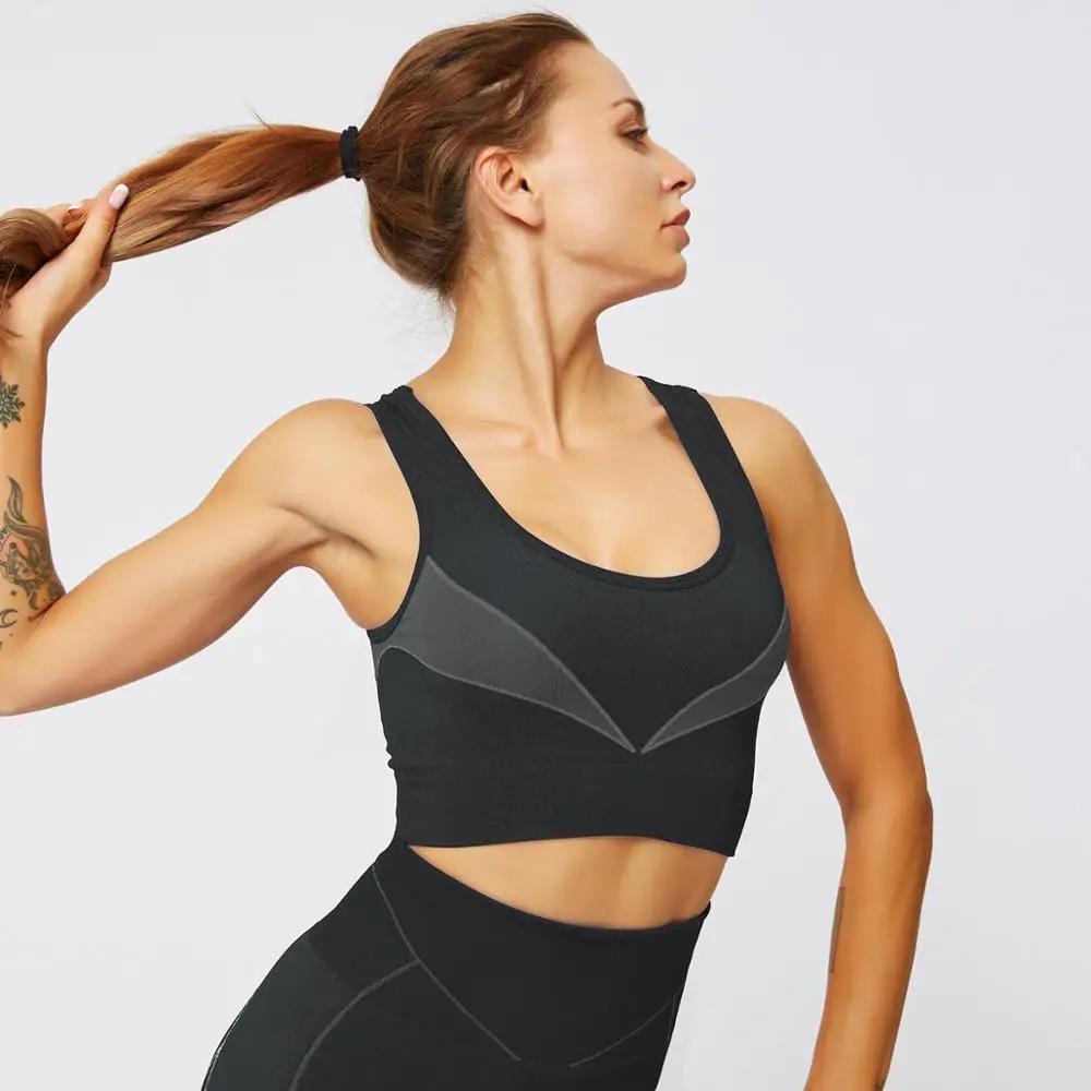
2020 Yoga Apparel Wholesale Crop Top Gym Seamless Activewear Yoga Gym Yoga Sport Seamless Crop Top Tank Top Woman 