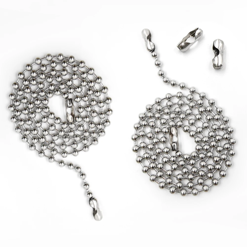 Width 2mm 3mm 4mm 5mm Stainless Steel Shiny Round Bead Ball Chain for Necklace Chains