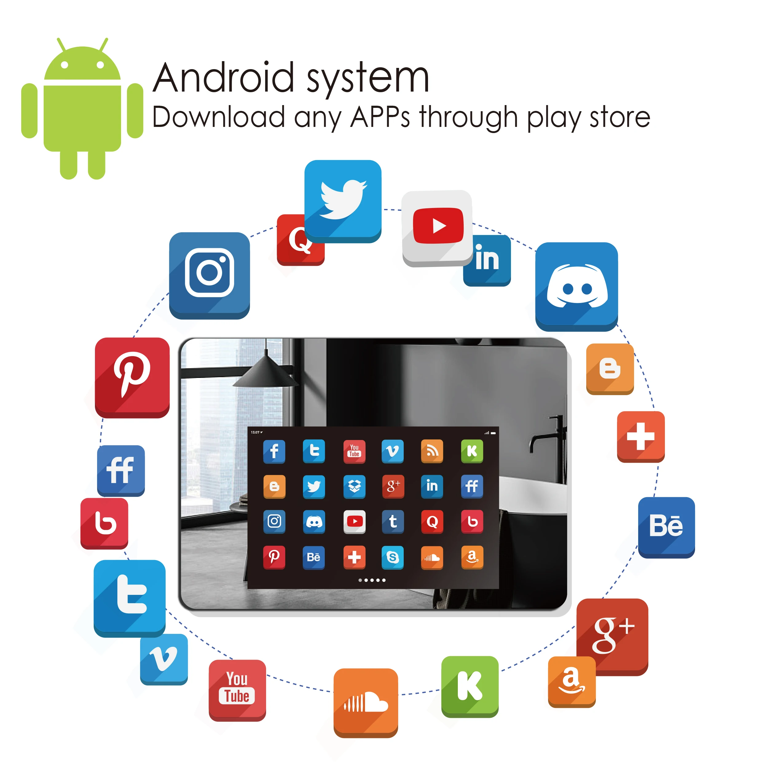 Hotel Home Fudakin Android Screen TV Mirror Smart Bluetooth Wifi