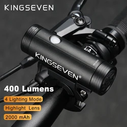 KINGSEVEN Pit Bike Light Rainproof USB Rechargeable MTB Front Lamp Headlight Ultralight Side LED Flashlight Lucky Bicycle Light