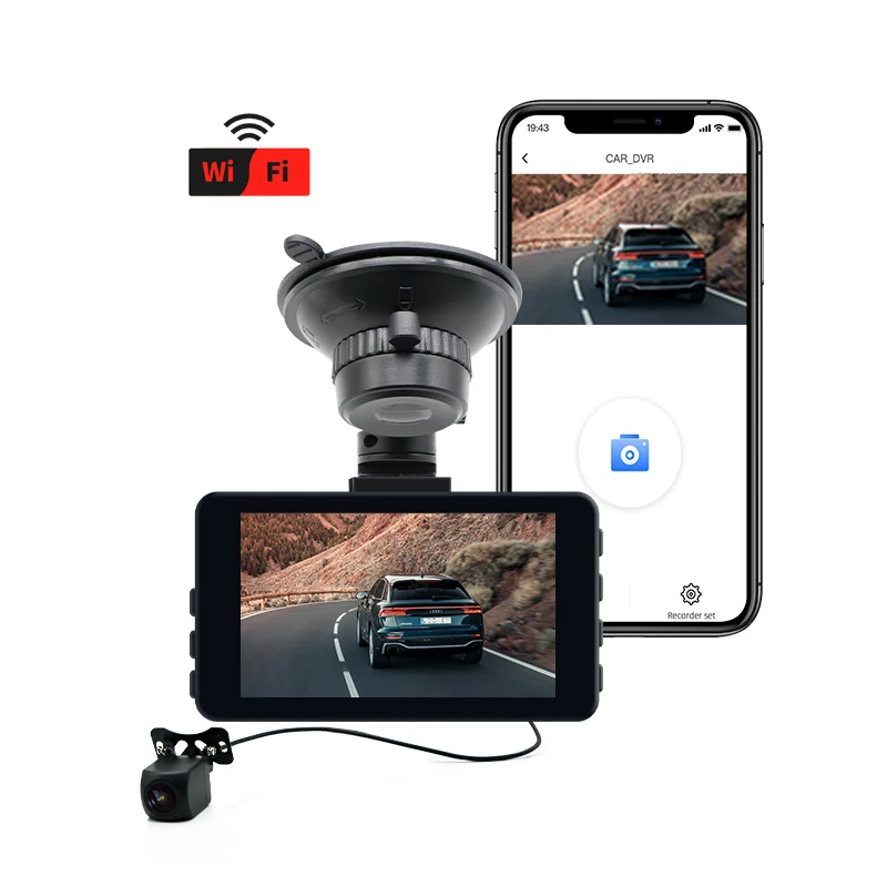 OEM Manufacturer  Fashion Design 3 inch Dual-way DVR 4k+1080P GPS Dash Cam Loop Recording DVR for Universal Car