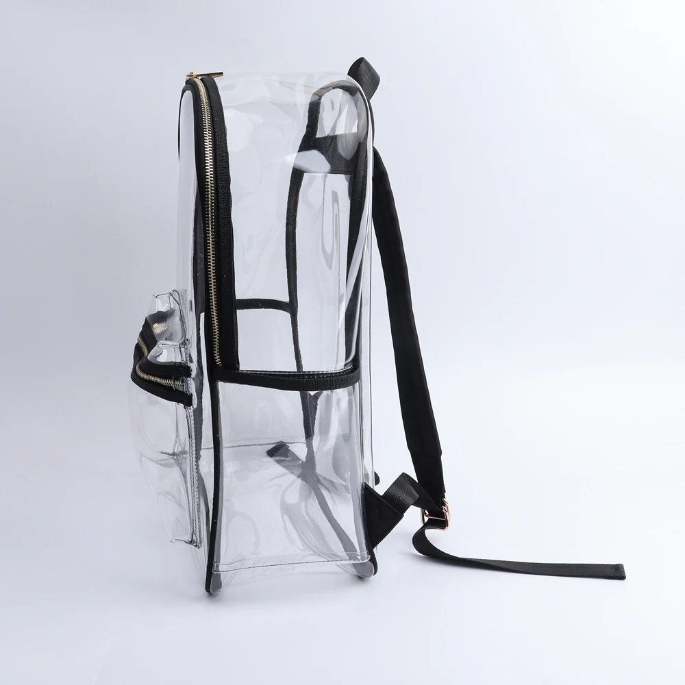 Heavy PVC Transparent Book Bag Reinforced Straps Clear Stadium School Teenager Back Pack Children Back To School Backpack Bag