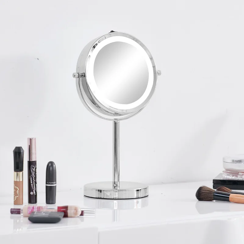 
Led cosmetic mirror double side 3 / 5 / 7 / 10x magnifying mirror 6 / 7in led cosmetic mirror high grade gift 