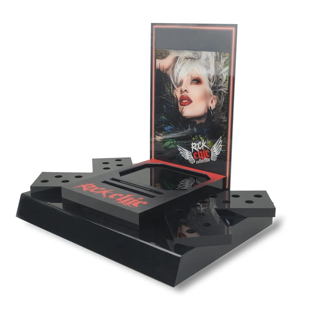 High quality custom cosmetics display showcase retail store plastic display cosmetics lipstick acrylic cosmetic display rack