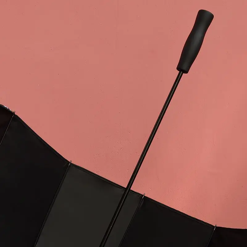 Semi-automatic stick umbrella 30 waterproof pongee fabric full digital printing uv protective helmet straight umbrella for rain