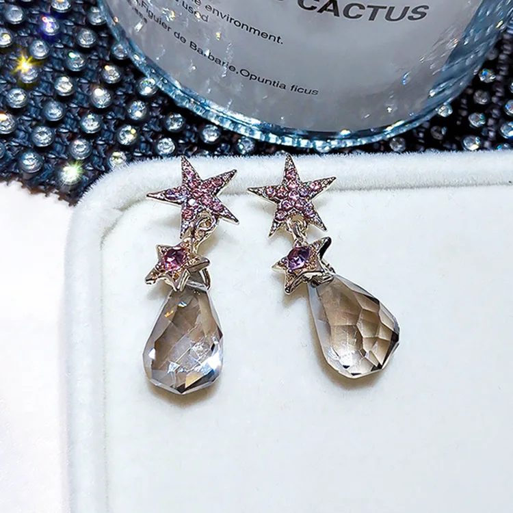 2021 fashion star trendy chandelier diamond earrings girls