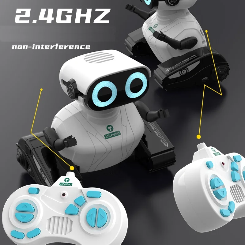 Unisex Smart Robot Model Gifts for Kids Dance 2.4G R/C 4 Channel Remote Control Cute Robot Toys With Sound And Lights