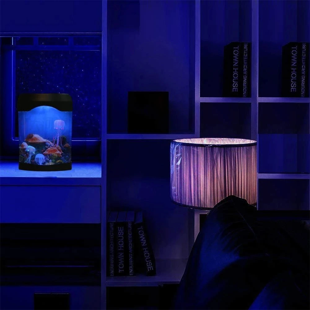 LED Jellyfish Lava Lamp Colorful USB Rechargeable Night Light Room Decor Decoration Bedroom Toys For Children Personalized Gift