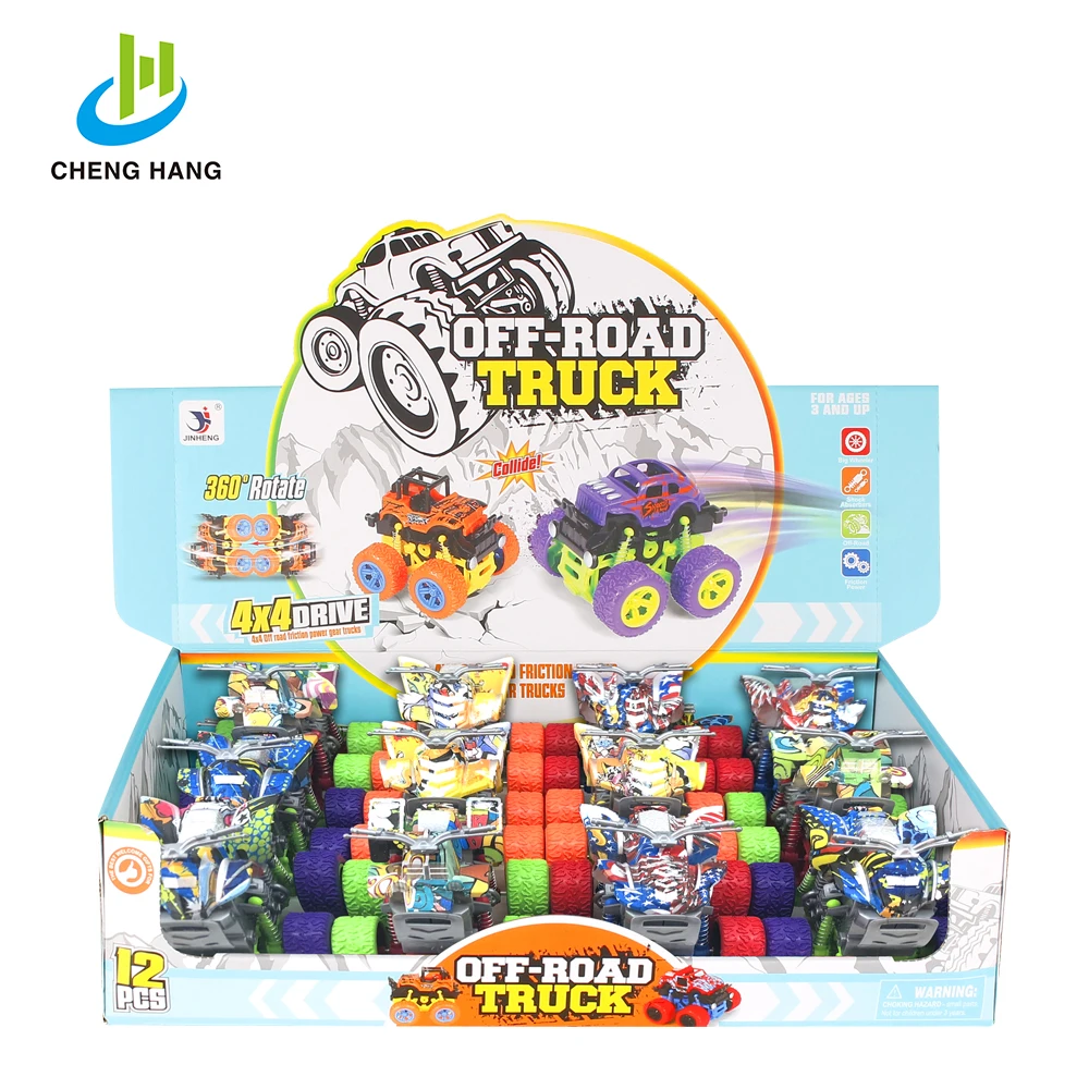 
12PCS 4x4 Wheels Mini Friction Toy Cars Cross-Country Motorcycle Toys 