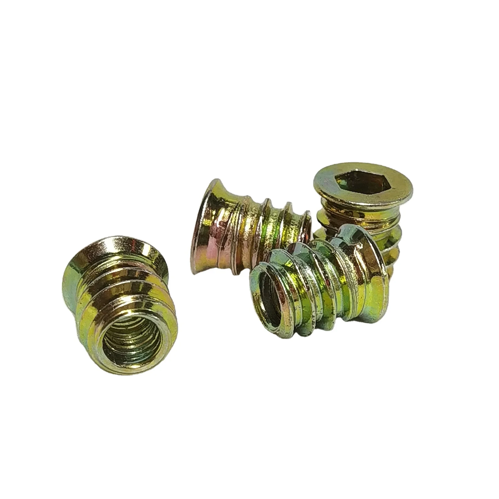 M6*13 Countersunk Head iron Furniture Screw-in Nut Iron Threaded Furniture Wood Insert Nut Threaded For Wood Insert M8*30