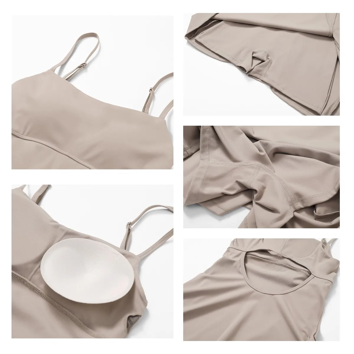 Summer  2 In 1 Tennis Dress suspender With Build In Bra Cross Back Tennis Skirt Mini Dresses Inside Shorts for Women