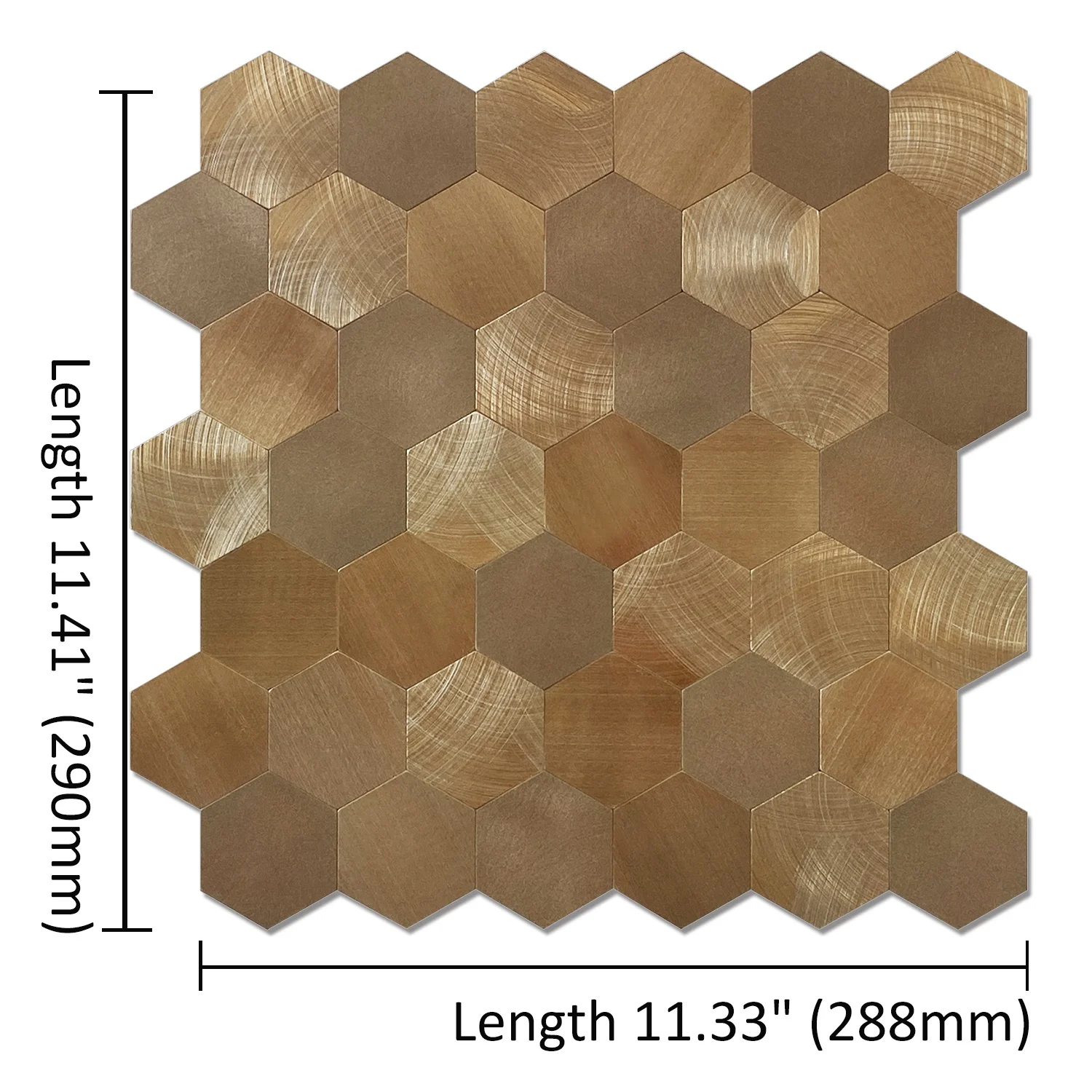 The Best Seller Copper Hexagon Peel and Stick Metal Tile Self Adhesive Wall Tiles for Effortless Home Style Transformation