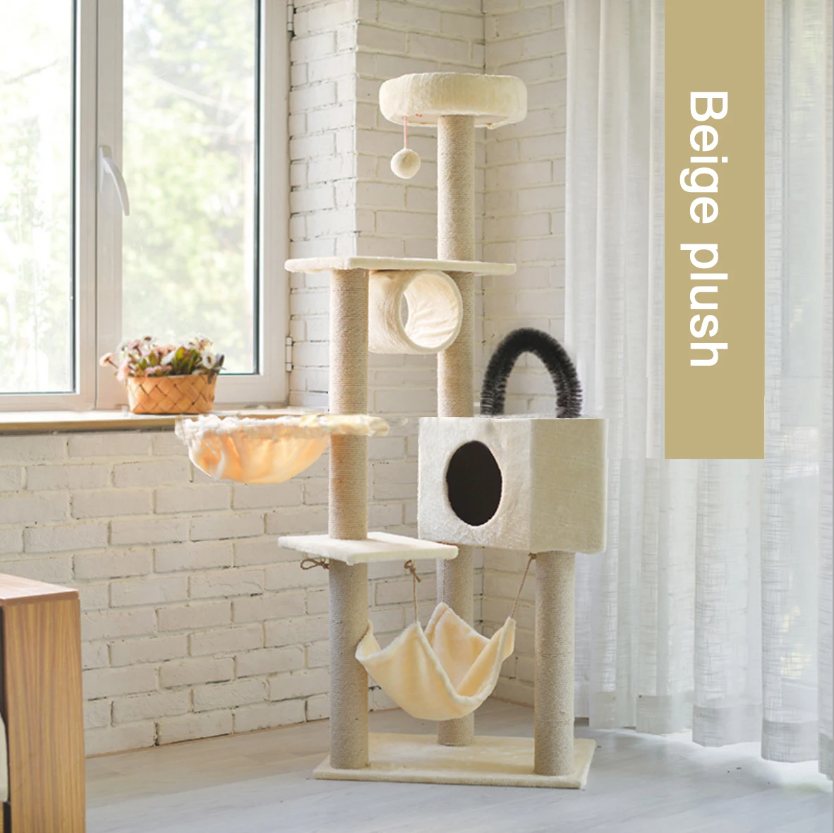 Wholesale Wooden Sisal Castle Modern Large Big Climbing Scratch Pet Scratcher  Condo Furniture Tower Cat Tree