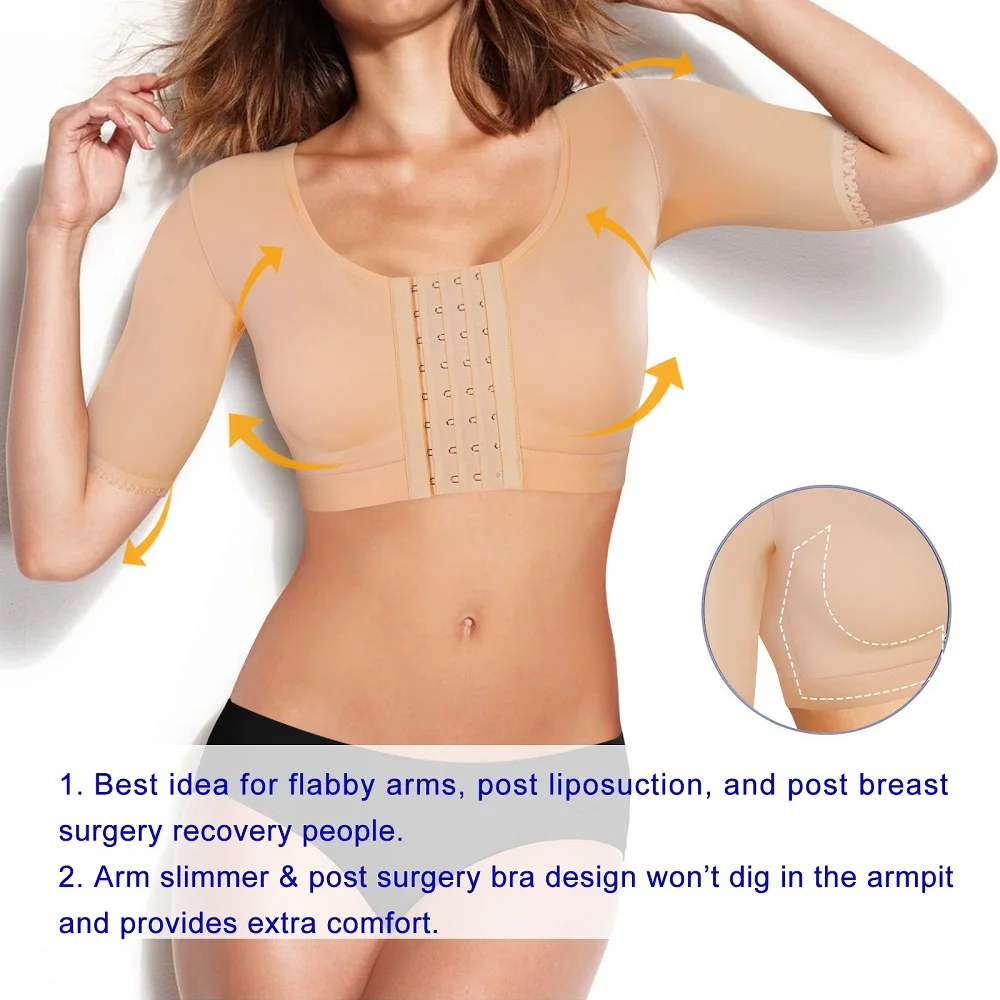 
Women Shaper Tops Arm Compression Post Surgery Front Closure Bra Tank Top Shapewear 