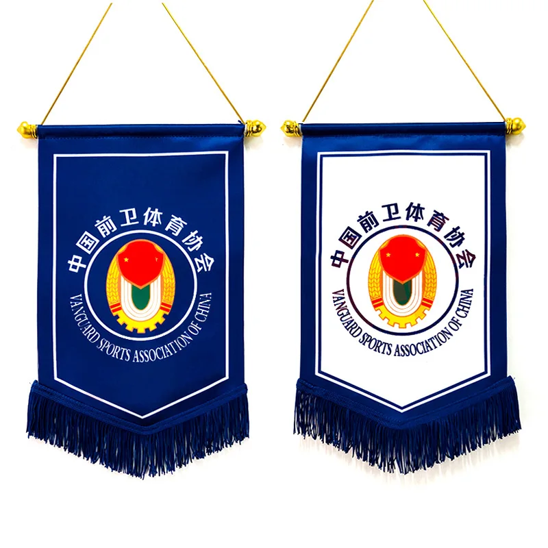 Custom Logo Mini Double Sided Football Soccer Club Fans Exchange Chicago Team Canvas Wall Decoration Hanging Flag Banner Pennant