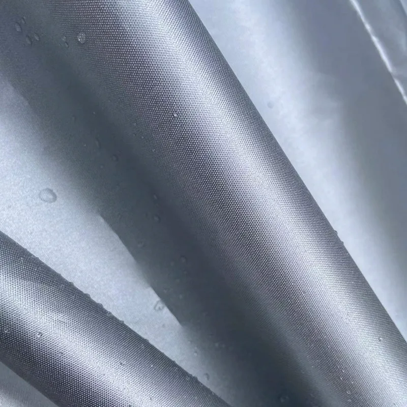 Wholesale Cheap Taffeta pa/pu Coated 100% Polyester Taffeta Silver Coated Fabric