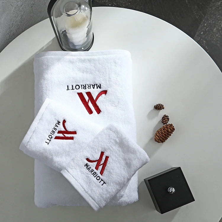 Wholesale custom high quality soft white luxury hotel 100% cotton bath towel