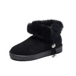 2021 custom sheepskin snow boots with real wool women keep warm winter boots