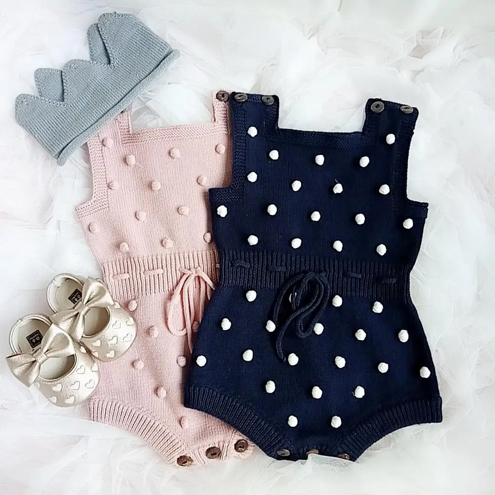 Ins Baby Rompers Baby Manual Ball Ball Hitting Scene Knitting Wool Conjoined Clothing Bag Fart Climb Clothes Baby Girl Sweaters