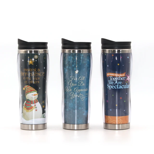 Оптовая цена DIY Фото Вставка 16 oz стакан из нержавеющей