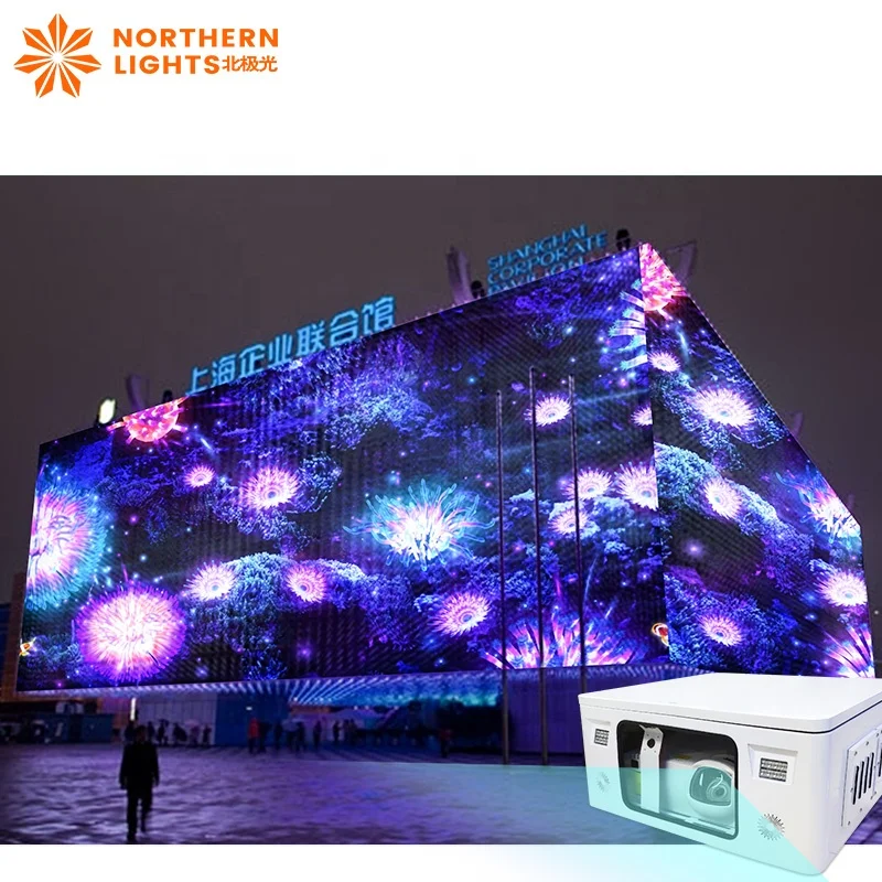 building Wall Projector Outdoor Projection Lighting 3D Video Movie Mapping Holographic Projection System Building Projection