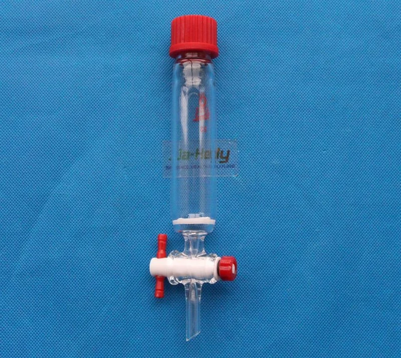 10 25 50 100 250ml Lab use Glass Solid Phase Peptide Synthesis Vessel with fritted disc PTFE Stopcock