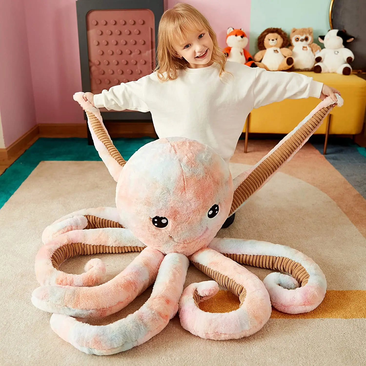 Custom Soft Toy Large Cute Huge Jumbo Kawaii Fluffy Plushy Big Size Octopus Fat Oversized Plushie Gifts for Kids