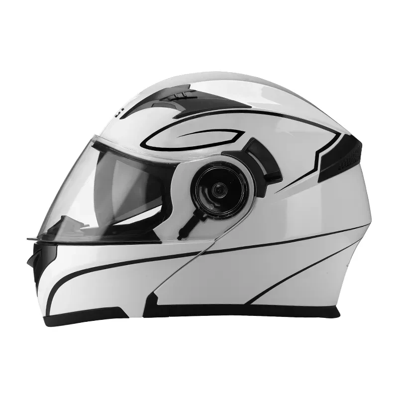 Cross Modular Man Women Yellow Motorcycle Flip Up Helmet With Dual Visor