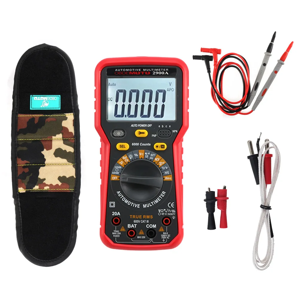 The new 6000 display digital multimeter with the magnetic suction function OBDEMOTO 2900A Intelligent Automotive Multimeter