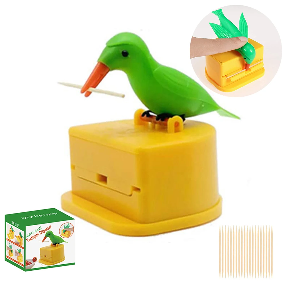 Bird Toothpick Dispenser Telescopic Automatic toothpick dispenser Toothpick holder decoration the kitchen home party fun gifts