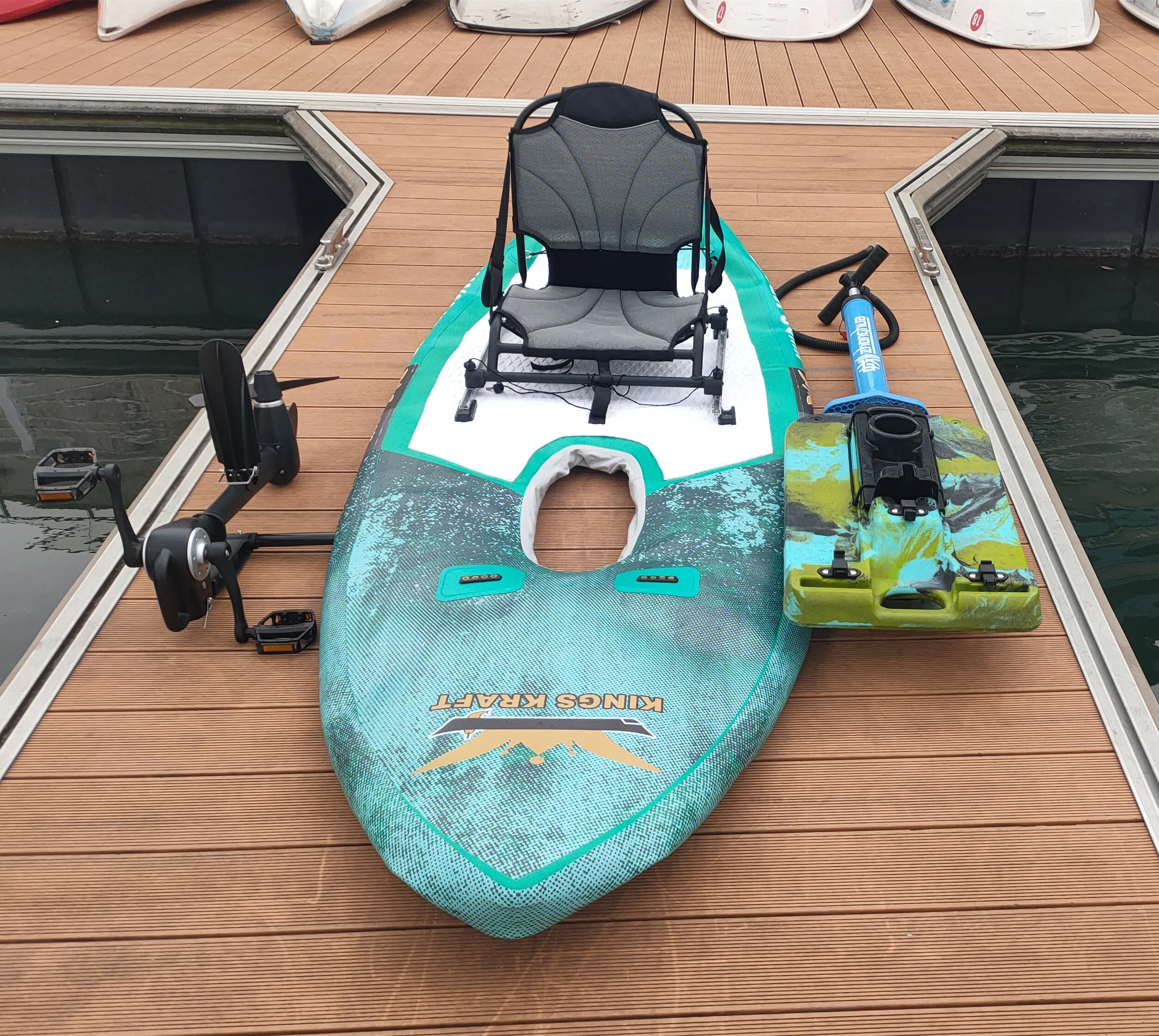 LULUSKY Fishing Pedal Inflatable Boat Inflatable Kayak With Foot Pedal Drive