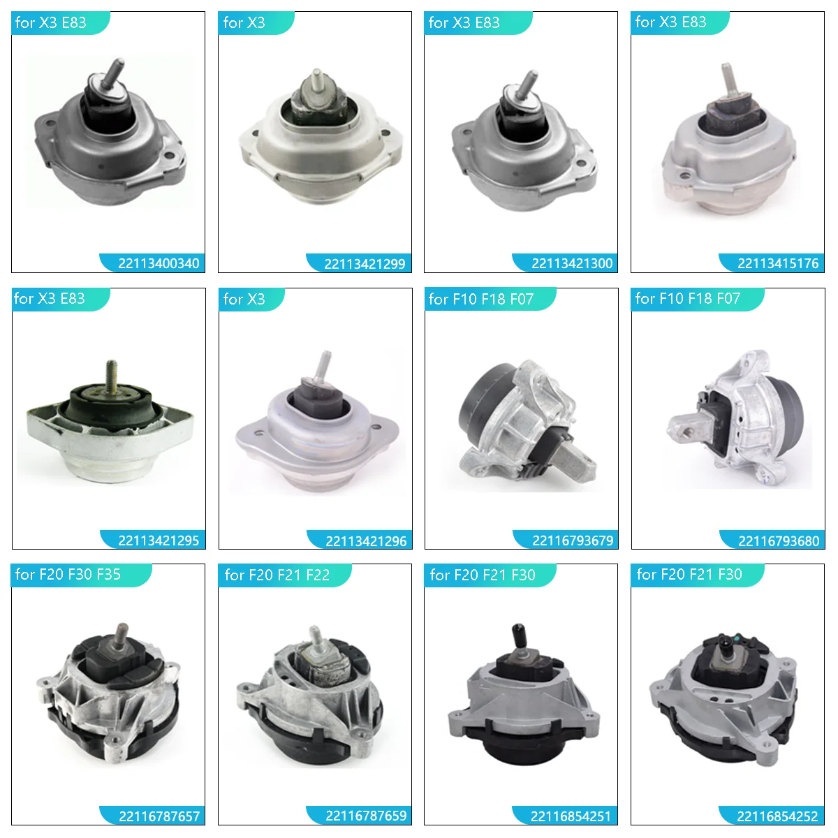 ShungTak Engine Mount Support for BMW F39 F40 F52 F45 F46 F48 F49 Mini F54 F55 F56 F57  F60 OE 22116885934 22116875626