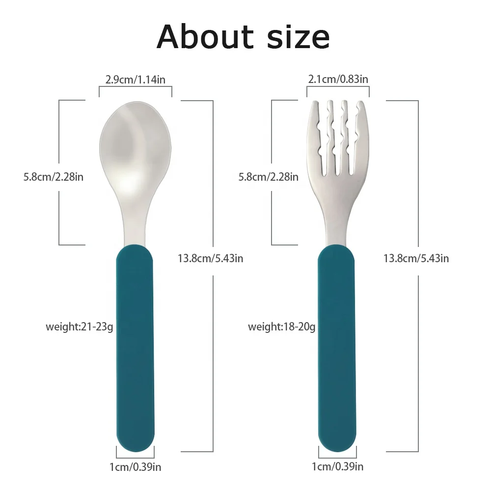 Baby Silicone Cutlery Set BPA Free Customized Logo And Color Best Selling Spoon And Fork Engraved Logo
