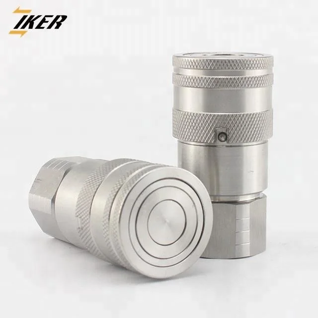 Iso 16028 Faster FF Interchange Flat Face Type 1/2 NPT Thread Female Connect Hydraulic Quick Coupler
