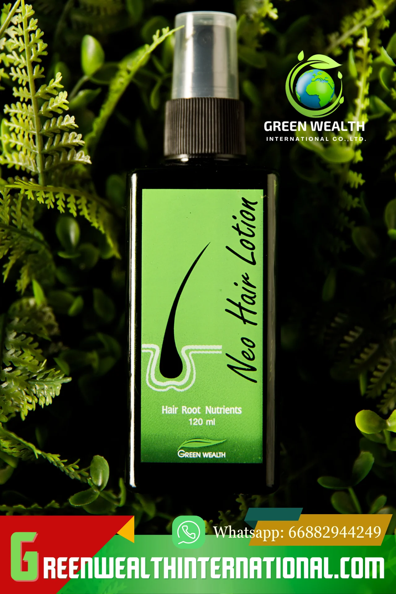 100% Genuine Thai Factory NEO Hair Lotion Spray Treatment for Smooth Hair Regrowth Treatments All Type Hair Care 120 ml. Bottle