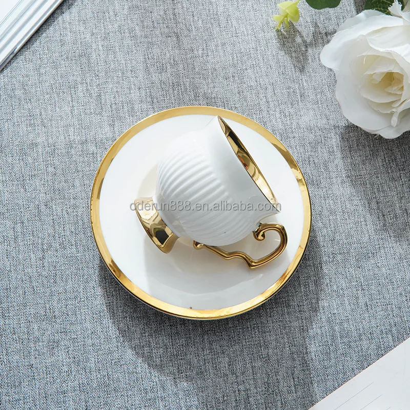 Cups Ceramic Gold Electroplating Personalized Cups Arabic PorcelainTurkish Coffee Cup and Saucer